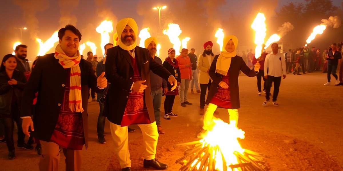Chandigarh Champions Lohri Event Chandigarh Champions Lohri special event showing players in traditional Punjabi winter clothing with bonfire celebrations