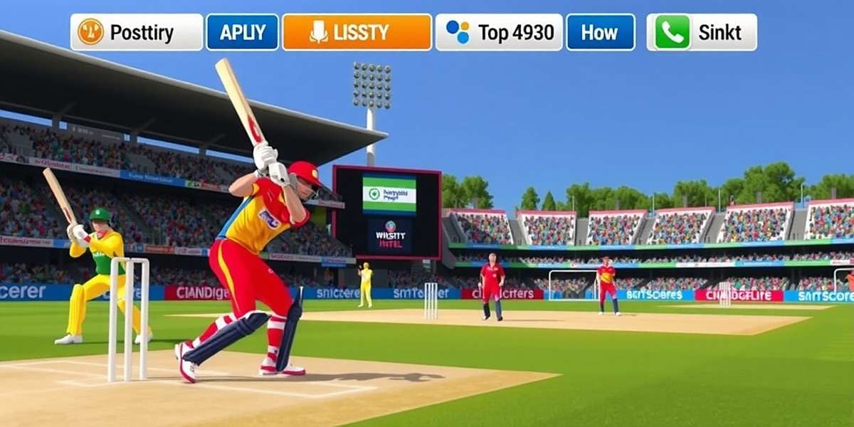 Chandigarh Champions Cricket Gameplay Chandigarh Champions gameplay showing a cricket match in progress with players in colorful uniforms
